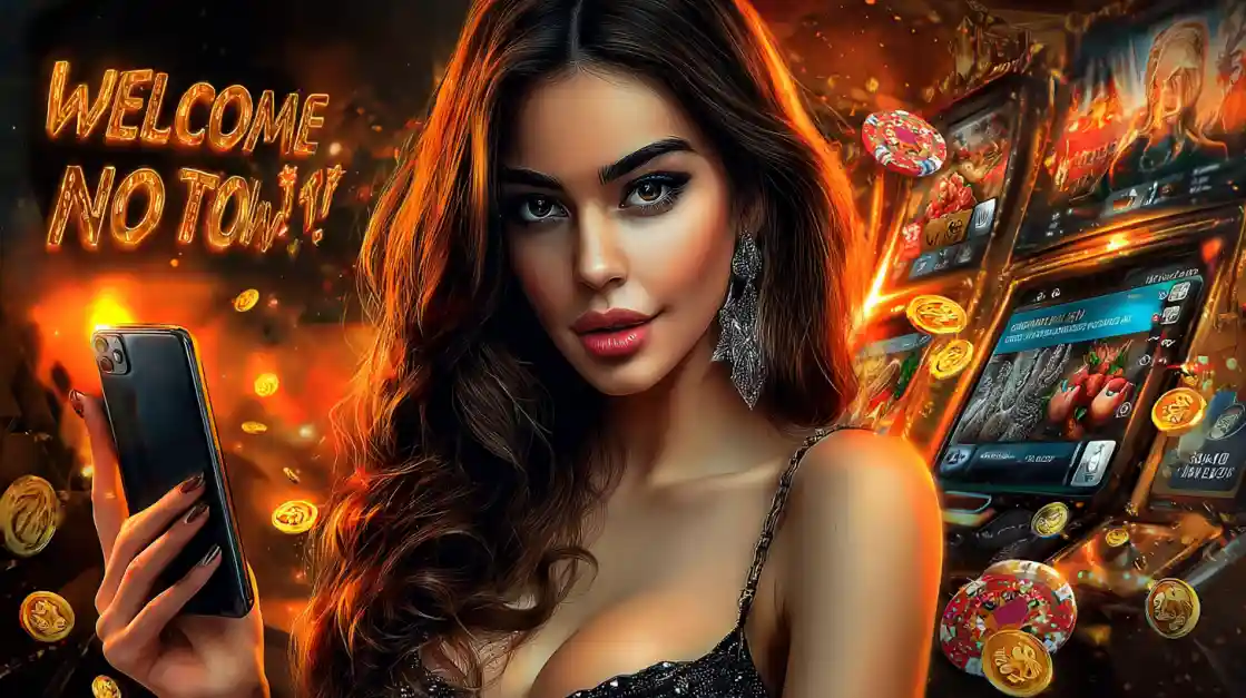 Three elegant women in jeweled outfits and rich jewelry standing in exotic marketplace casino background