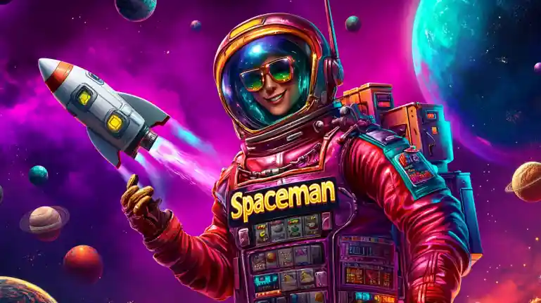 Fearless woman in red bikini holding rifle with blood effects beside phone displaying survival-themed slot game